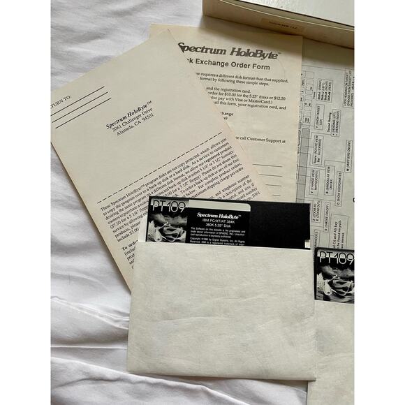 PT 109 IBM PC/XT/AT 5.25" Floppy Disk Version Complete In Box, Rare, HTF, OOP - Picture 6 of 7